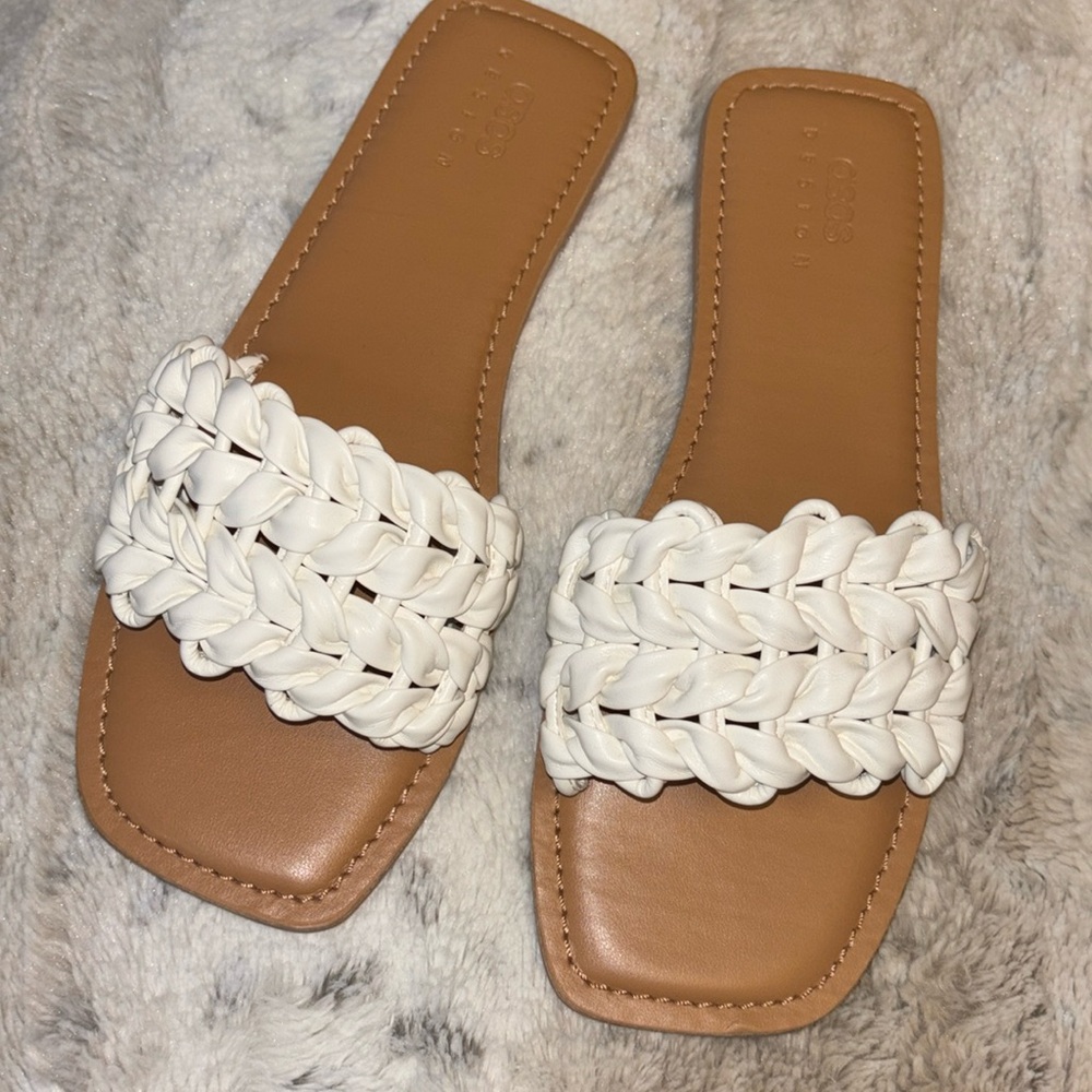 White Braided Sandals